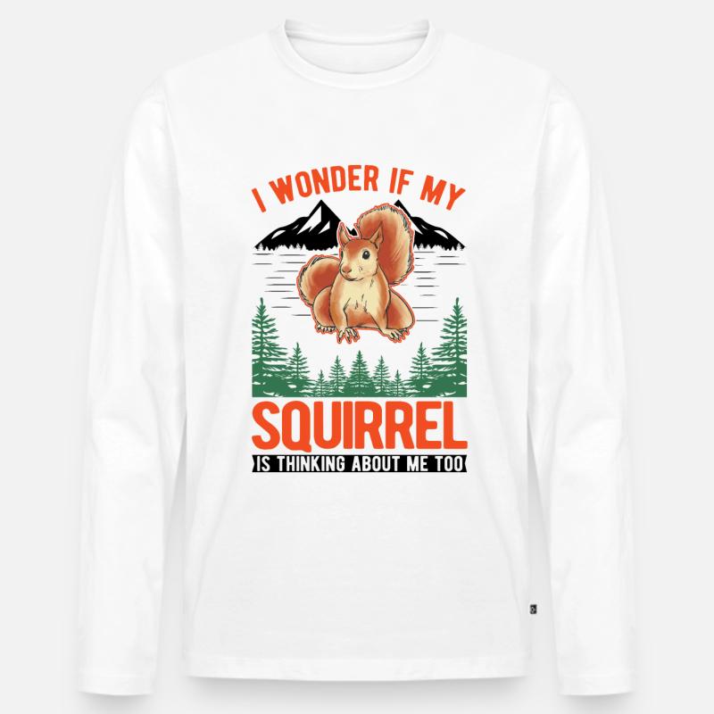 Eichhörnchen Geschenk Grauhörnchen Squirrel - Männer Premium Bio Langarmshirt - Weiß