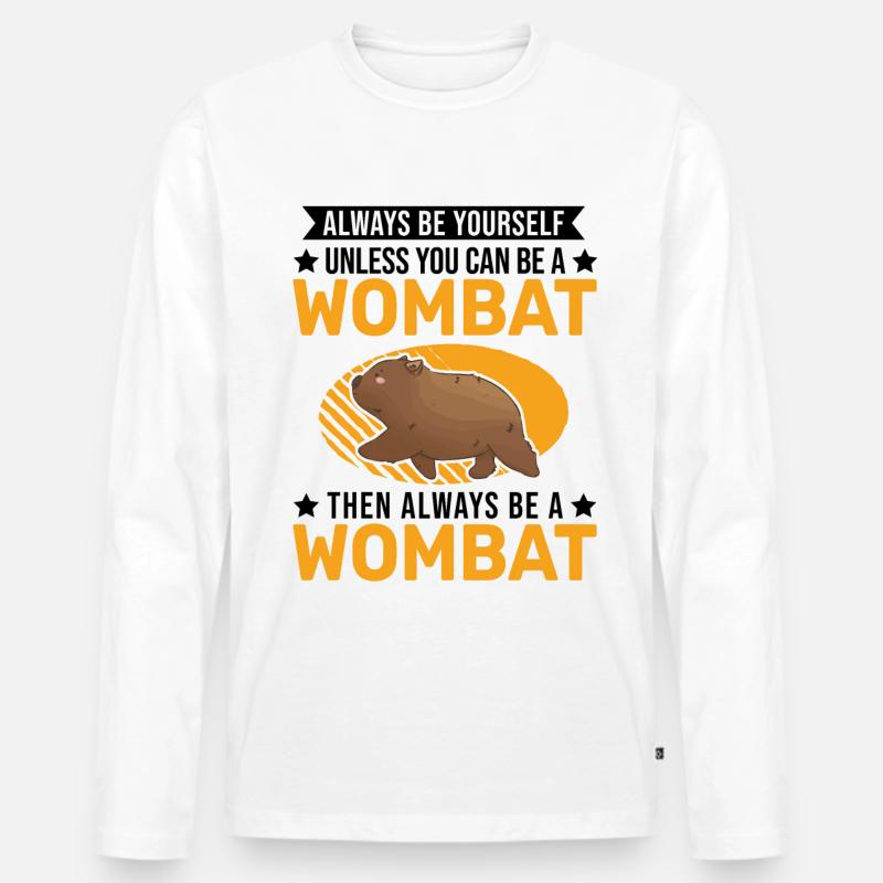Always be yourself Wombat - Männer Premium Bio Langarmshirt - Weiß