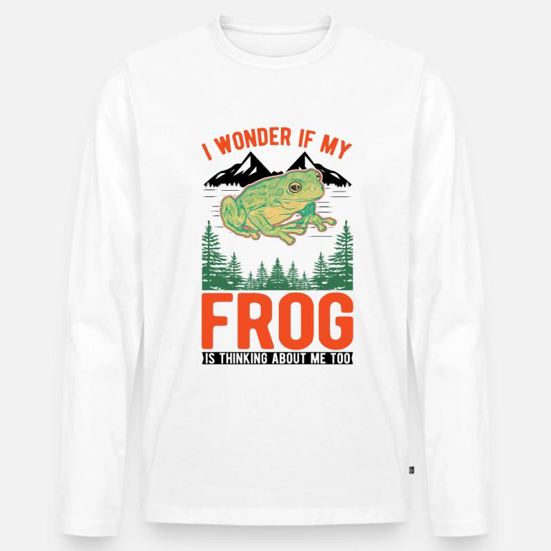 Frosch Geschenk Laubfrosch - Männer Premium Bio Langarmshirt - Weiß