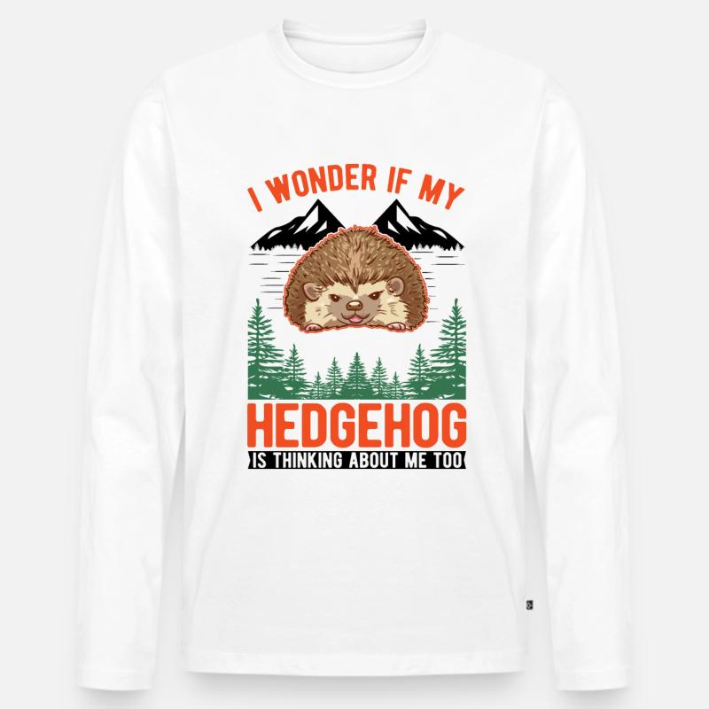 Igel Geschenk Stacheligel - Männer Premium Bio Langarmshirt - Weiß