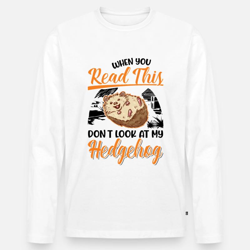 Igel Geschenk Stacheligel - Männer Premium Bio Langarmshirt - Weiß