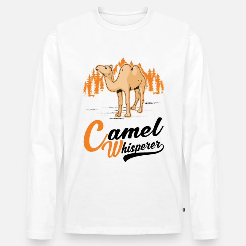 Kamelflüsterer Kamel Flüsterer Großkamel - Männer Premium Bio Langarmshirt - Weiß
