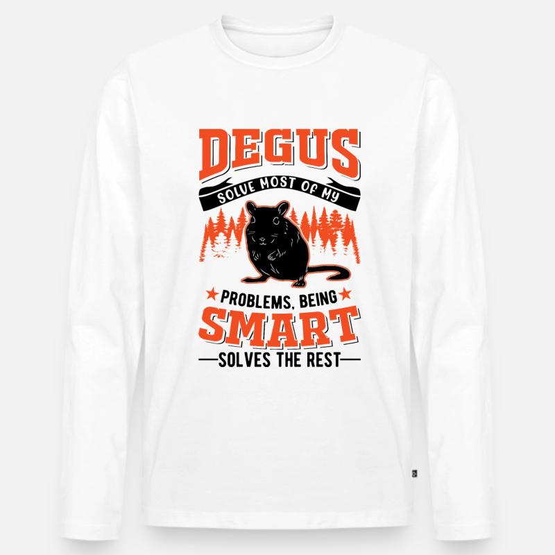 Degu Geschenk Strauchratte Walddegu - Männer Premium Bio Langarmshirt - Weiß