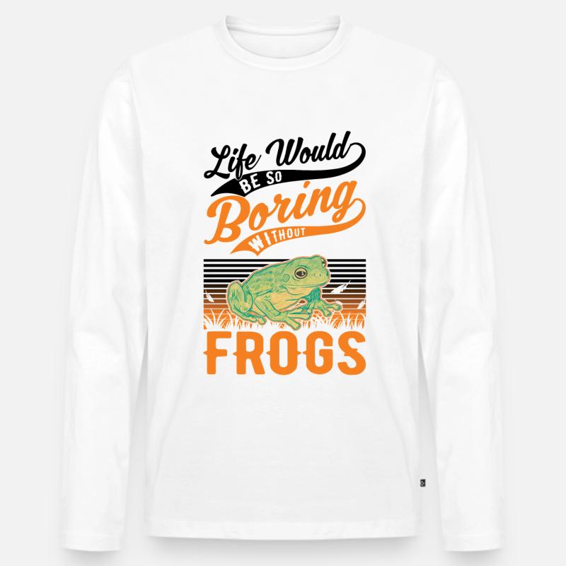Frosch Geschenk Laubfrosch - Männer Premium Bio Langarmshirt - Weiß