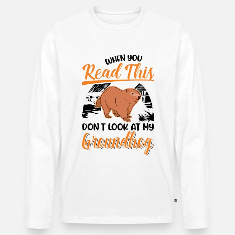 Murmeltier Groundhog Day Waldmurmeltier - Männer Premium Bio Langarmshirt - Weiß