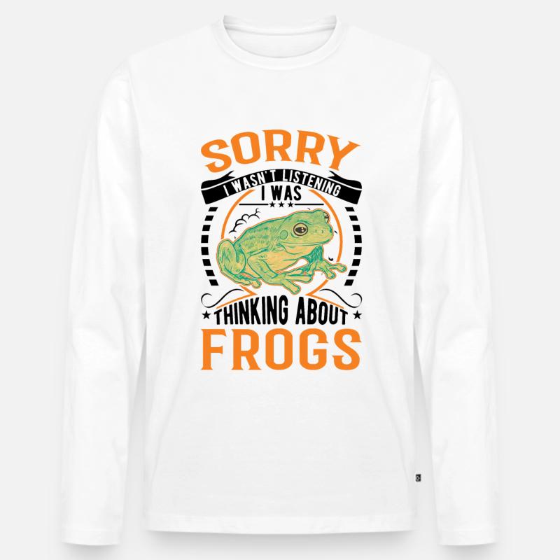 Frosch Geschenk Laubfrosch - Männer Premium Bio Langarmshirt - Weiß