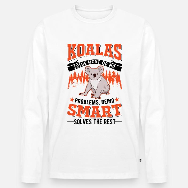 Koala Geschenk Koalabär - Männer Premium Bio Langarmshirt - Weiß