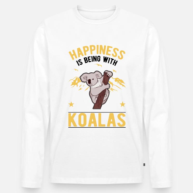 Koala Glück Koalabär - Männer Premium Bio Langarmshirt - Weiß