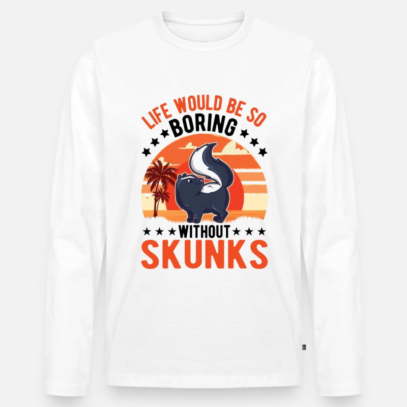 Stinktier Geschenk - Männer Premium Bio Langarmshirt - Weiß