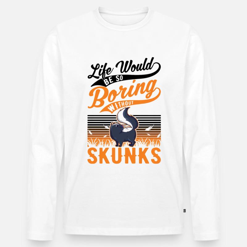 Stinktier Geschenk - Männer Premium Bio Langarmshirt - Weiß
