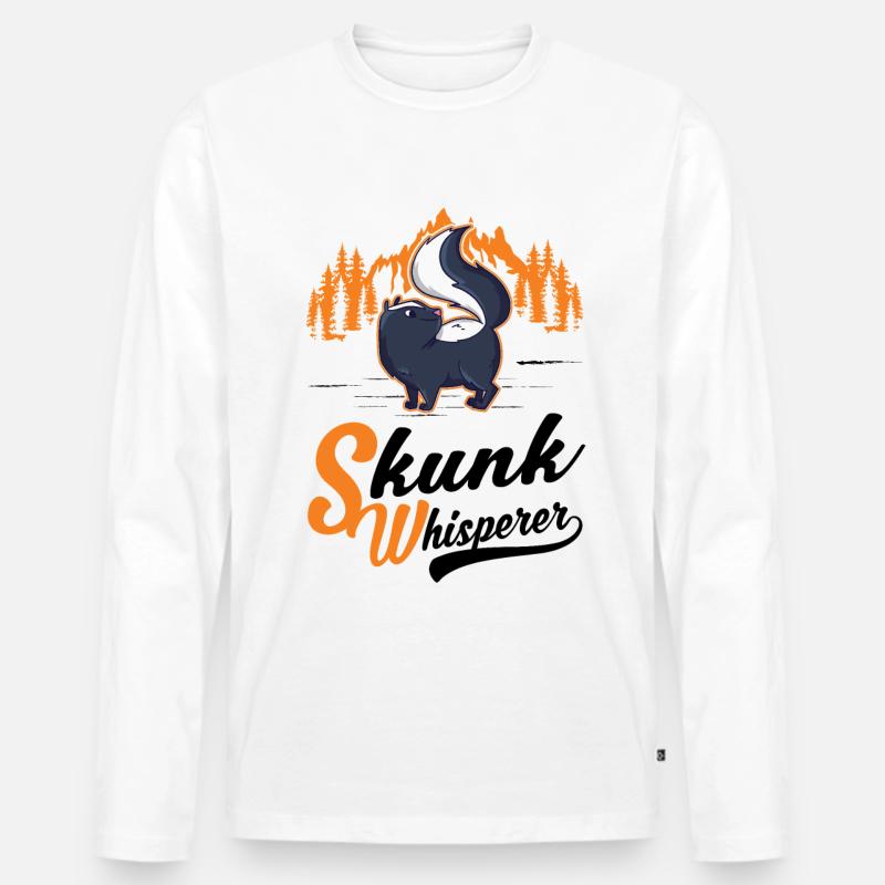 Stinktier Flüsterer - Männer Premium Bio Langarmshirt - Weiß