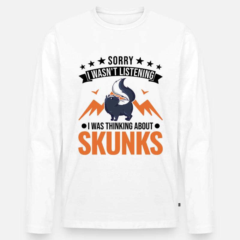 Stinktier Geschenk - Männer Premium Bio Langarmshirt - Weiß
