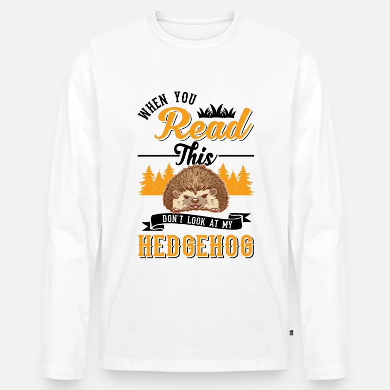 Igel Geschenk Stacheligel - Männer Premium Bio Langarmshirt - Weiß