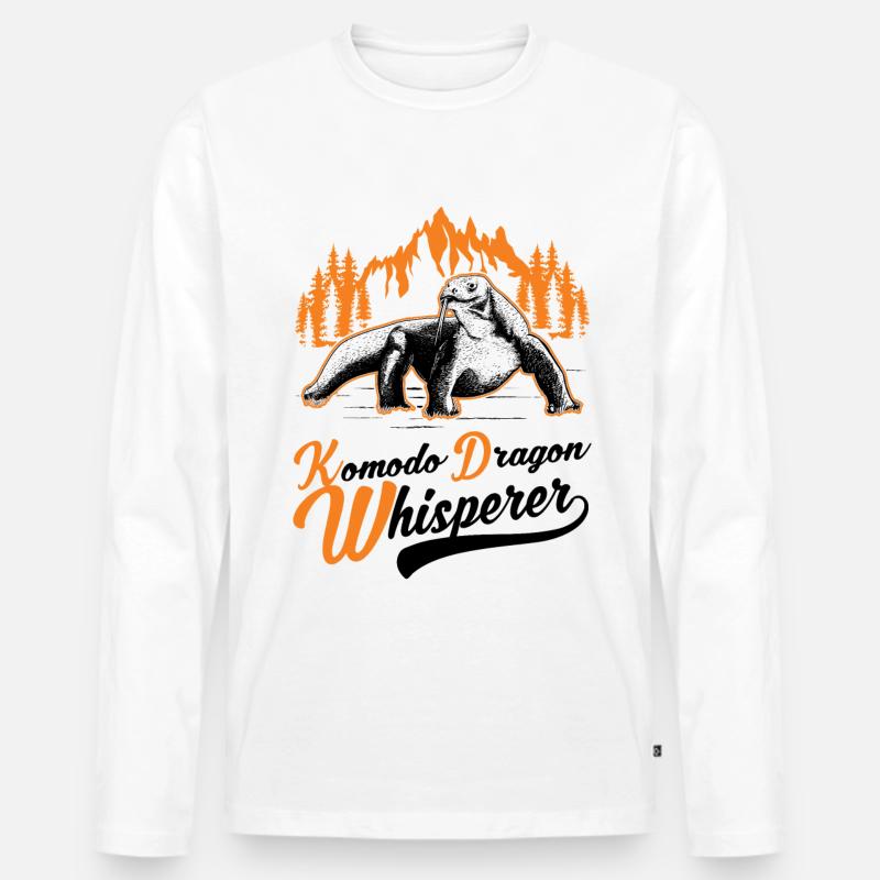Komodowaran Flüsterer Komodo Dragon Whisperer - Männer Premium Bio Langarmshirt - Weiß