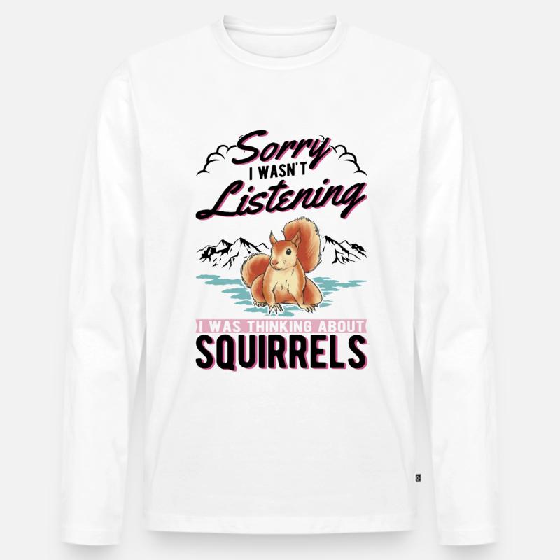 Eichhörnchen Geschenk Grauhörnchen Squirrel - Männer Premium Bio Langarmshirt - Weiß