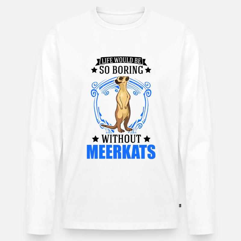 Erdmännchen Geschenk Meerkat - Männer Premium Bio Langarmshirt - Weiß
