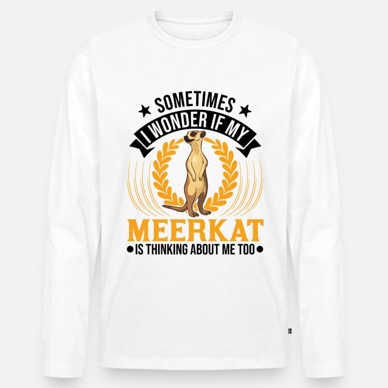 Erdmännchen Surikat Meerkat - Männer Premium Bio Langarmshirt - Weiß