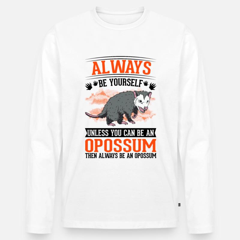 Opossum Geschenk Possum Beutelratte - Männer Premium Bio Langarmshirt - Weiß