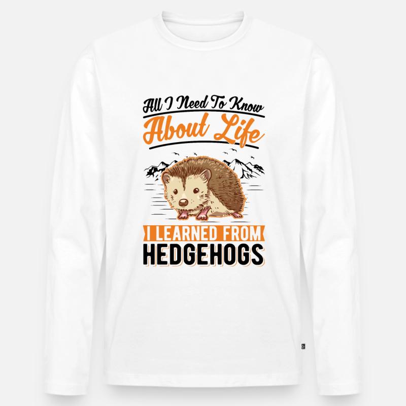 Igel Geschenk Stacheligel - Männer Premium Bio Langarmshirt - Weiß