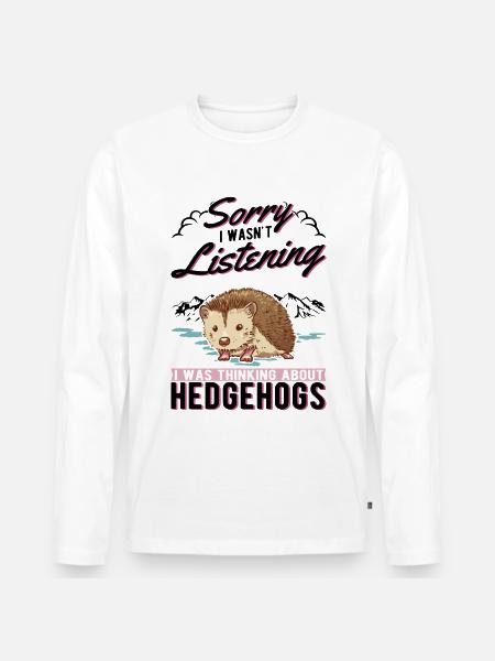 Igel Geschenk Stacheligel - Männer Premium Bio Langarmshirt - Weiß