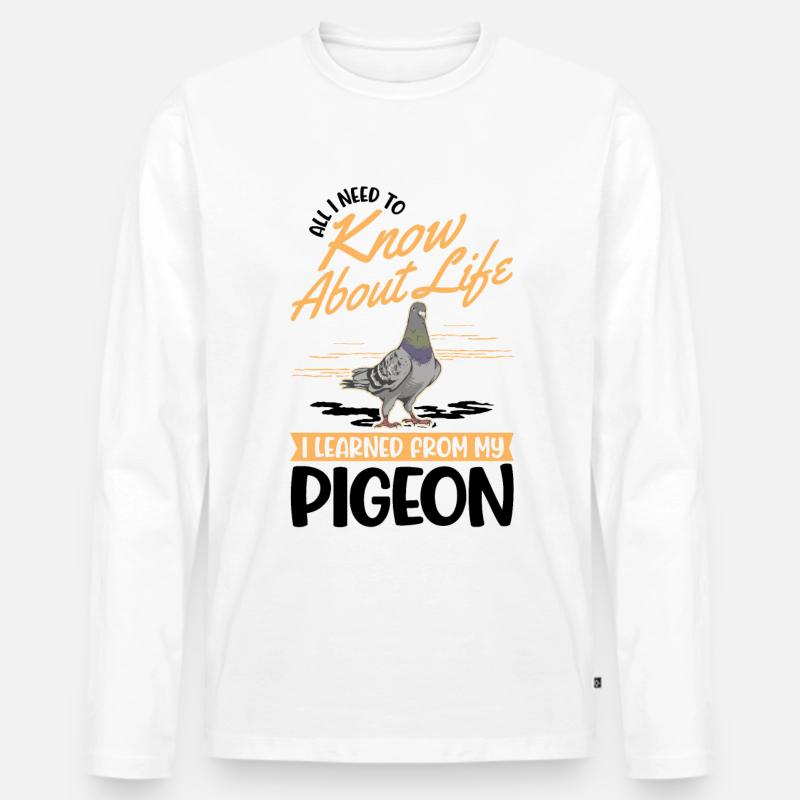 Taube Taubenzüchter Stadttaube Brieftaube - Männer Premium Bio Langarmshirt - Weiß