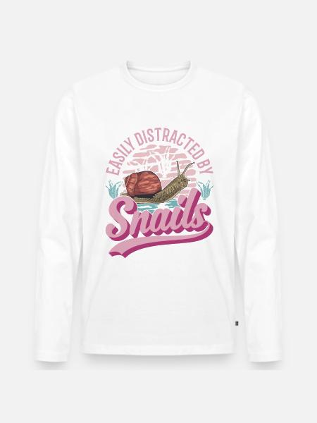 Snail Gift Vineyard Snail - Men's Premium Organic Long Sleeve Shirt - white