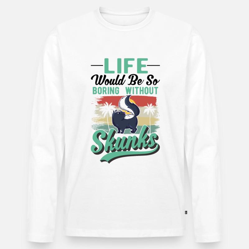 Stinktier Geschenk - Männer Premium Bio Langarmshirt - Weiß
