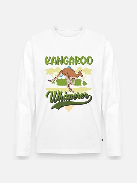 Kangaroo Whisperer Australia Kangaroo - Men's Premium Organic Long Sleeve Shirt - white