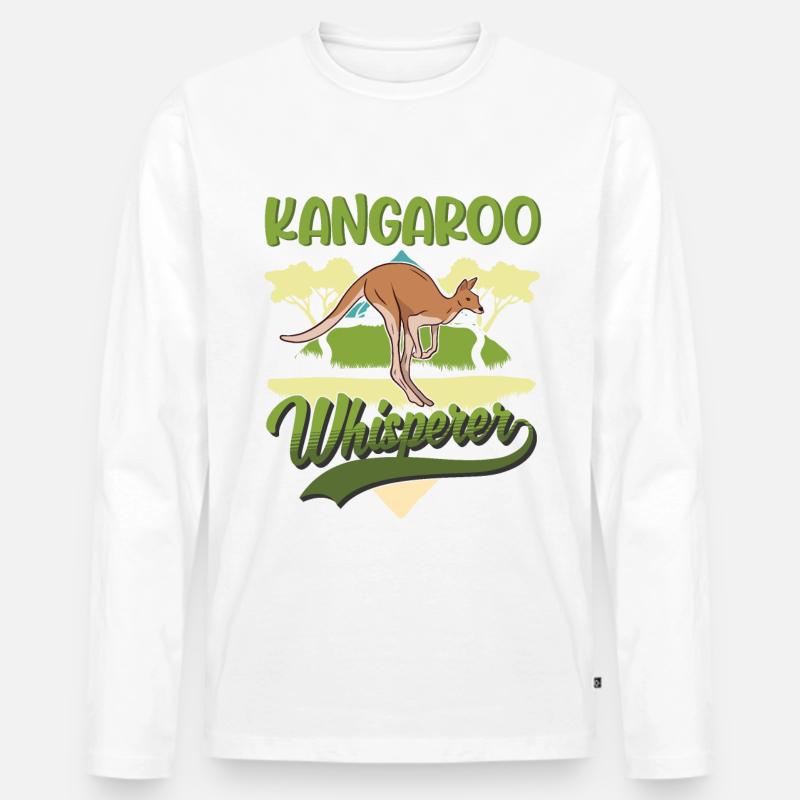 Känguru Flüsterer Australien Kangaroo - Männer Premium Bio Langarmshirt - Weiß