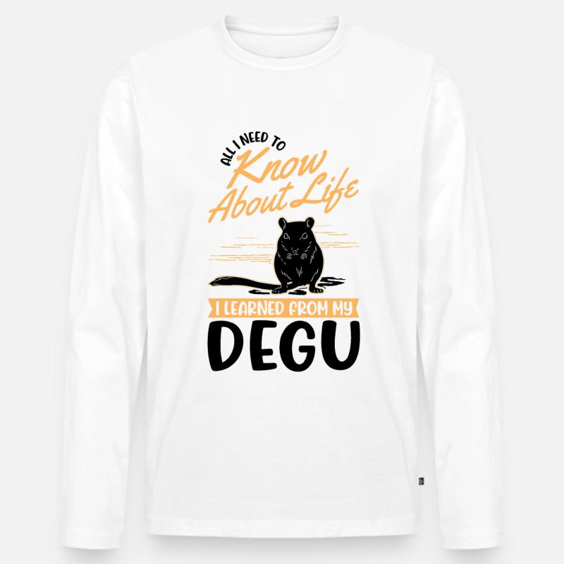 Degu Besitzer Strauchratte Walddegu - Männer Premium Bio Langarmshirt - Weiß