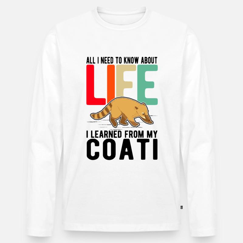 Nasenbär Geschenk Rüsselbär Coati - Männer Premium Bio Langarmshirt - Weiß