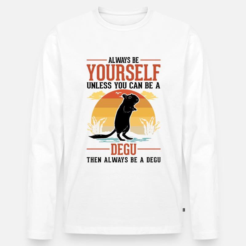 Always be yourself Degu Walddegu - Männer Premium Bio Langarmshirt - Weiß