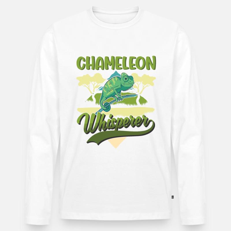 Chamäleon Flüsterer Chameleon Whisperer - Männer Premium Bio Langarmshirt - Weiß