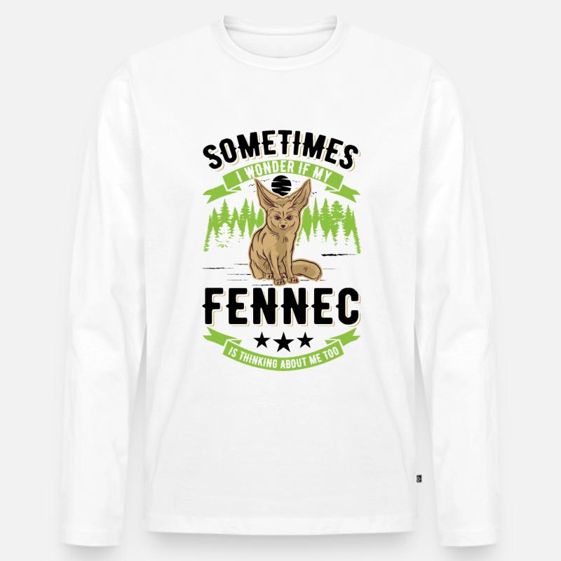 Fennek Geschenk Fennec Wüstenfuchs - Männer Premium Bio Langarmshirt - Weiß