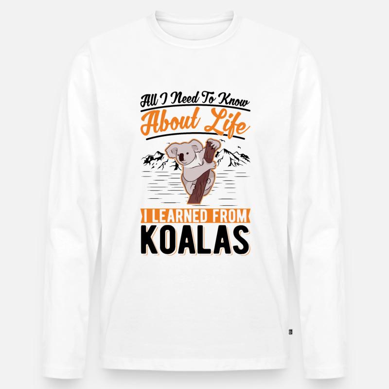 Koala Geschenk Koalabär - Männer Premium Bio Langarmshirt - Weiß