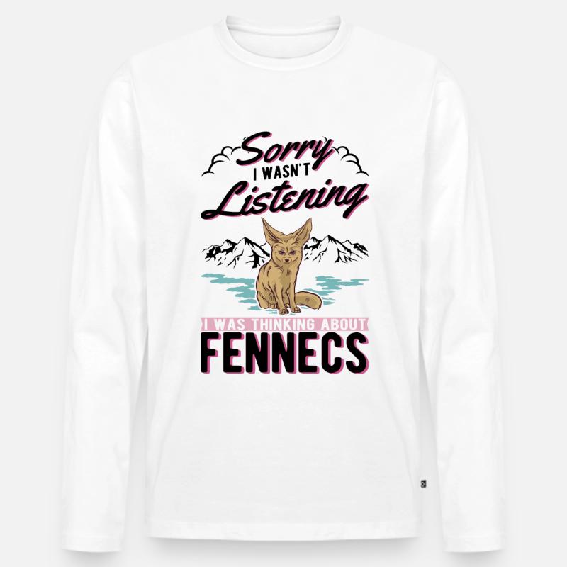 Fennek Geschenk Wüstenfuchs Fennec - Männer Premium Bio Langarmshirt - Weiß