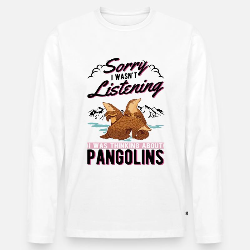 Pangolin Geschenk Schuppentier - Männer Premium Bio Langarmshirt - Weiß