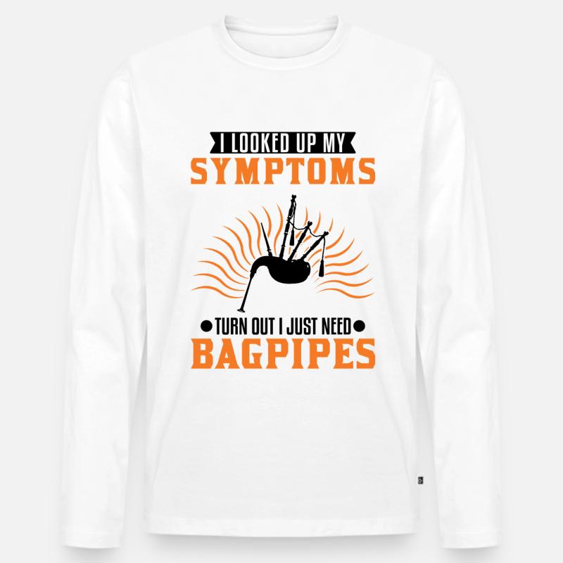 Dudelsack Dudelsackspieler - Männer Premium Bio Langarmshirt - Weiß
