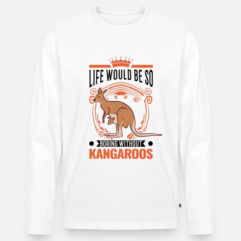 Australisches Känguru Australien Kangaroo - Männer Premium Bio Langarmshirt - Weiß