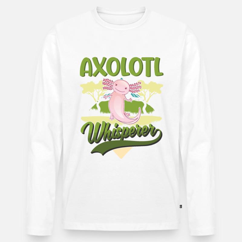 Axolotl Flüsterer Axolotl Whisperer - Männer Premium Bio Langarmshirt - Weiß