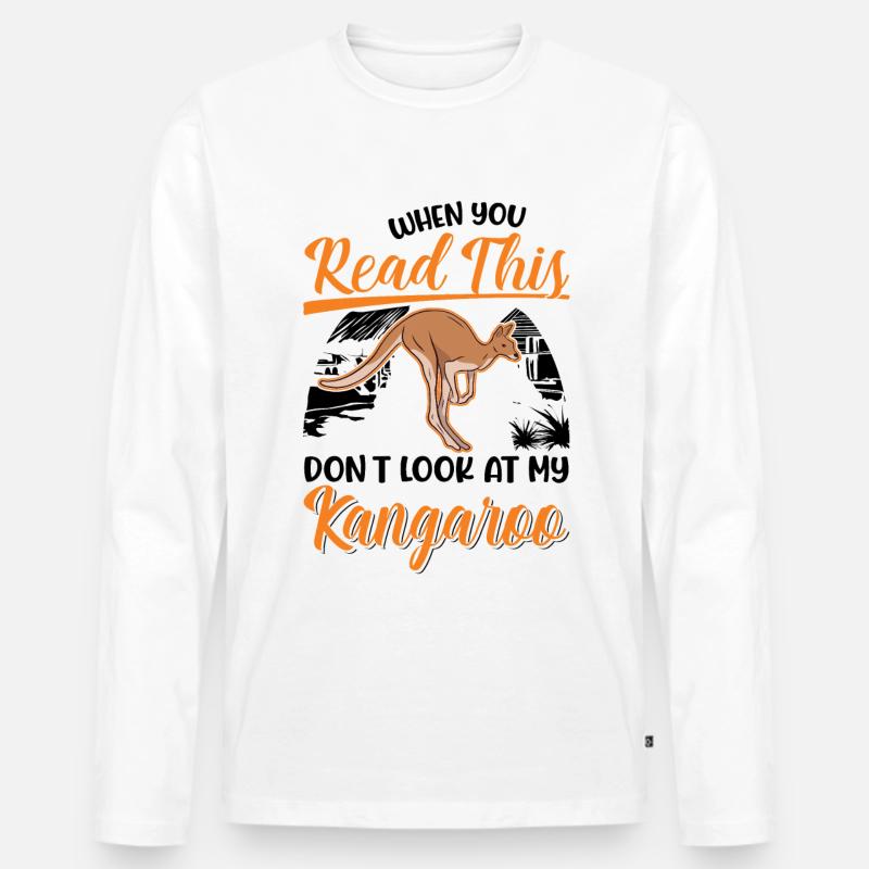 Australisches Känguru Australien Kangaroo - Männer Premium Bio Langarmshirt - Weiß