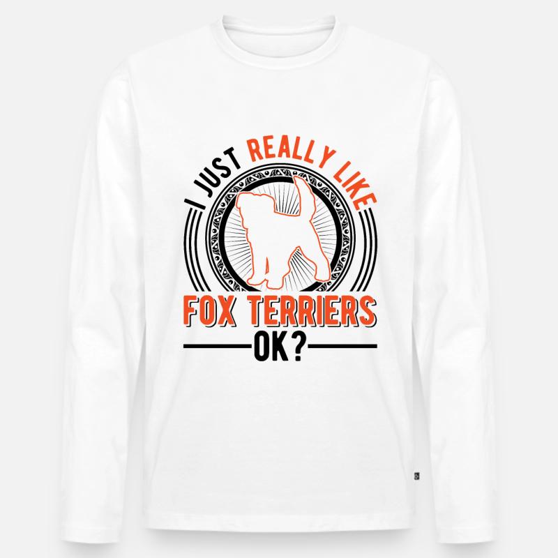 Ich mag einfach Foxterriers - Männer Premium Bio Langarmshirt - Weiß