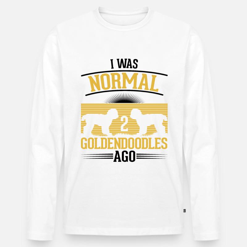 Goldendoodle Geschenk - Männer Premium Bio Langarmshirt - Weiß