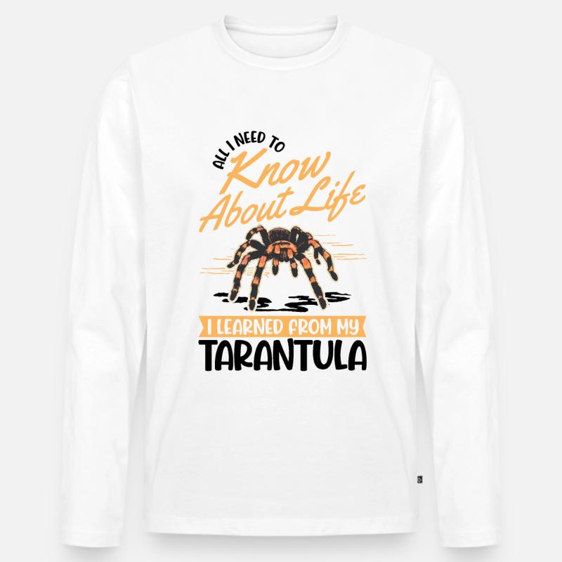 Tarantel Spinne Tarantula - Männer Premium Bio Langarmshirt - Weiß