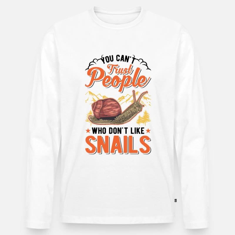 Escargot Cadeau Escargot de Vigne - T-shirt manches longues Premium bio Homme - blanc