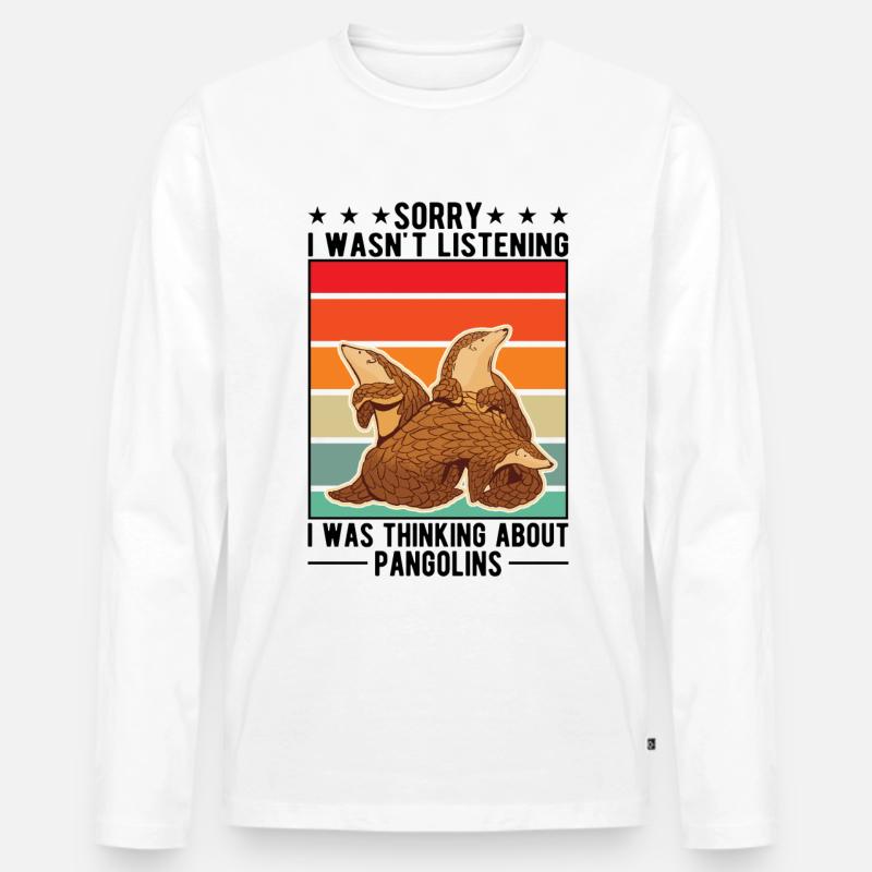 Pangolin Geschenk Schuppentier - Männer Premium Bio Langarmshirt - Weiß