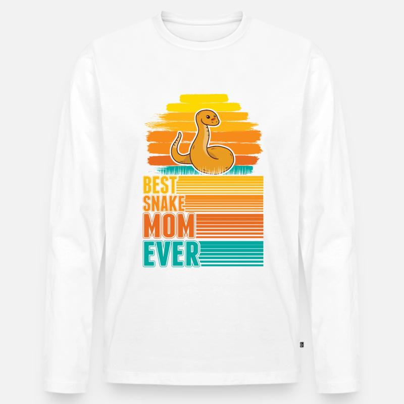 Beste Schlangen Mama - Männer Premium Bio Langarmshirt - Weiß