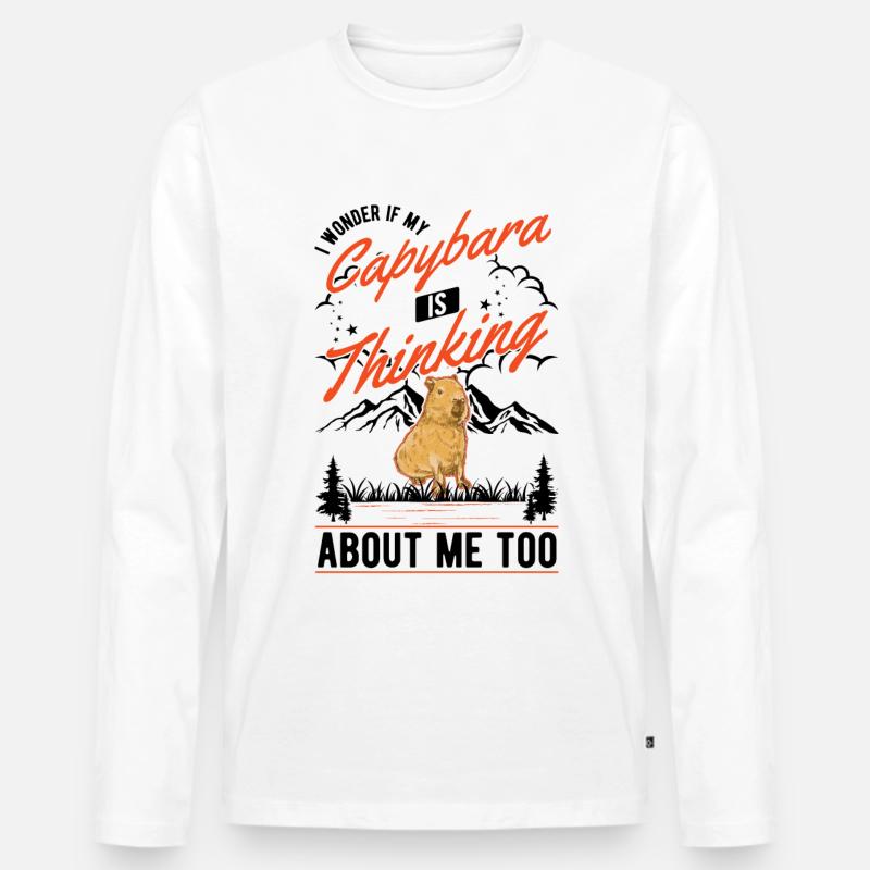 Capybara Wasserschwein Capibara - Männer Premium Bio Langarmshirt - Weiß