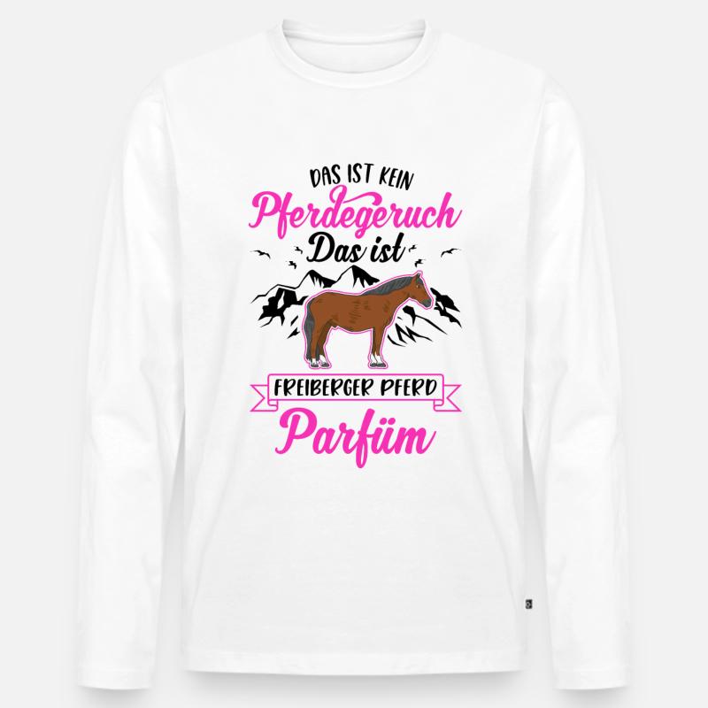 Freiberger Pferd Parfüm - Männer Premium Bio Langarmshirt - Weiß