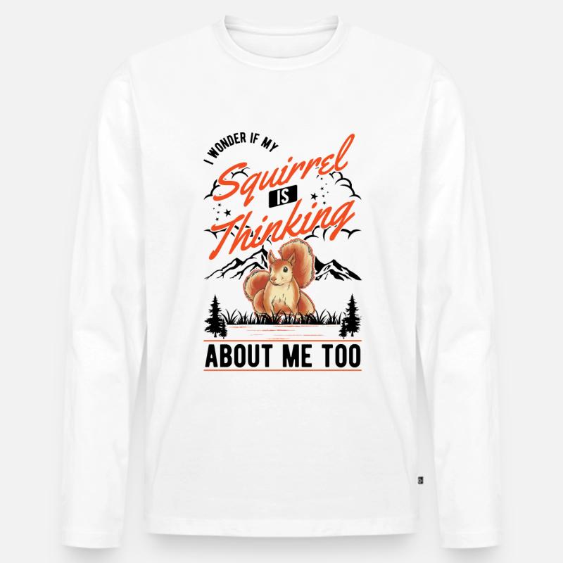 Squirrel Gift Grey Squirrel - Men's Premium Organic Long Sleeve Shirt - white